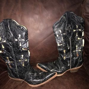 Rhinestone Boots. Genuine Goat Skin
